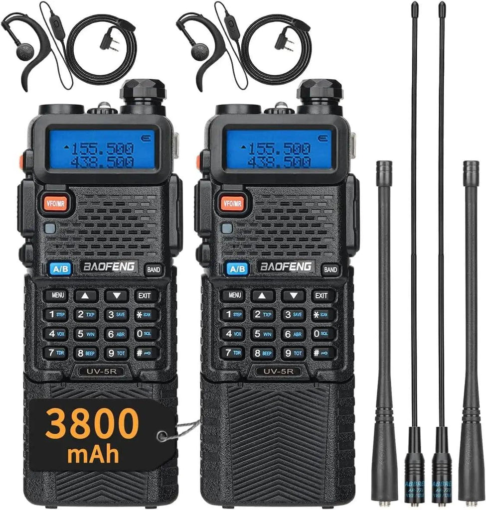 2PCS Baofeng UV-5R Dual Band Walkie Talkie Portable VHF UHF Rechargeable Long Range Handheld Transceiver UV5R Ham Two Way Radio-WAYBIKER