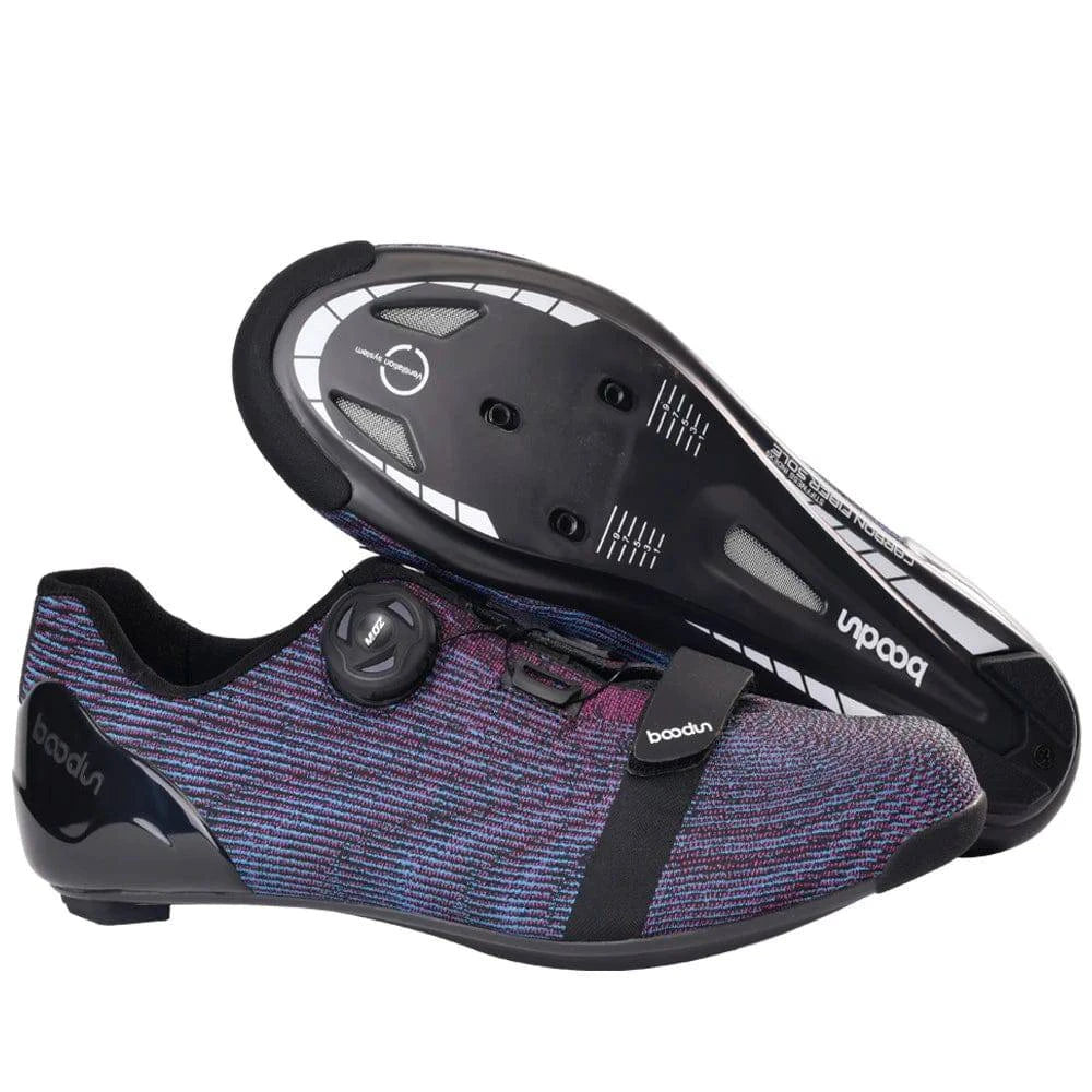 Men Road Bike Shoes Carbon Fiber Bottom Professional Cycling Shoes Ultra-Lightweight Breathable Anti-Slip Shock-Absorbing Design-WAYBIKER