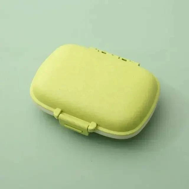 8 Grids Organizer Container For Tablets Travel Pill Box With Seal Ring Small Box For Tablets Wheat Straw Container For Medicines-WAYBIKER