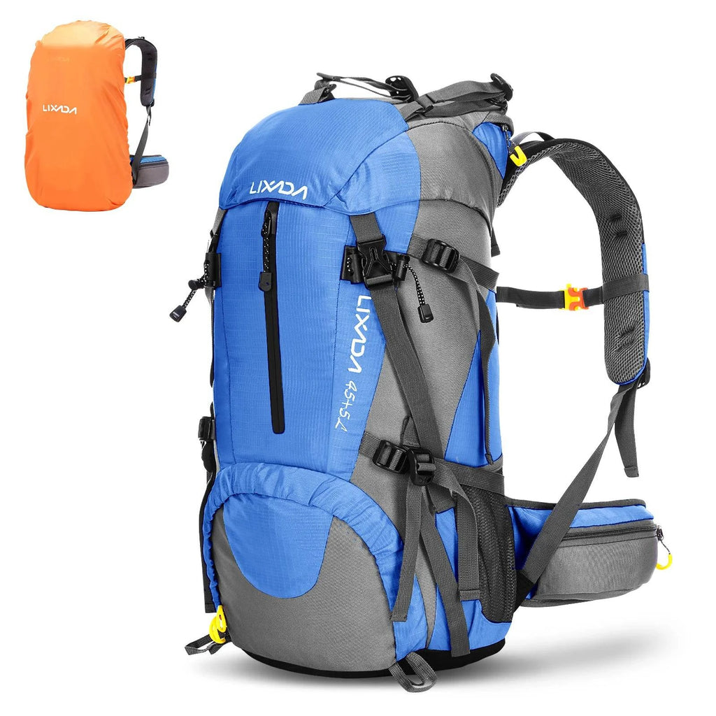 Lixada 50L Hiking Backpack Water Resistant Outdoor Sport Knapsack Camping Travel Pack Climbing Trekking Bag with Rain Cover-WAYBIKER