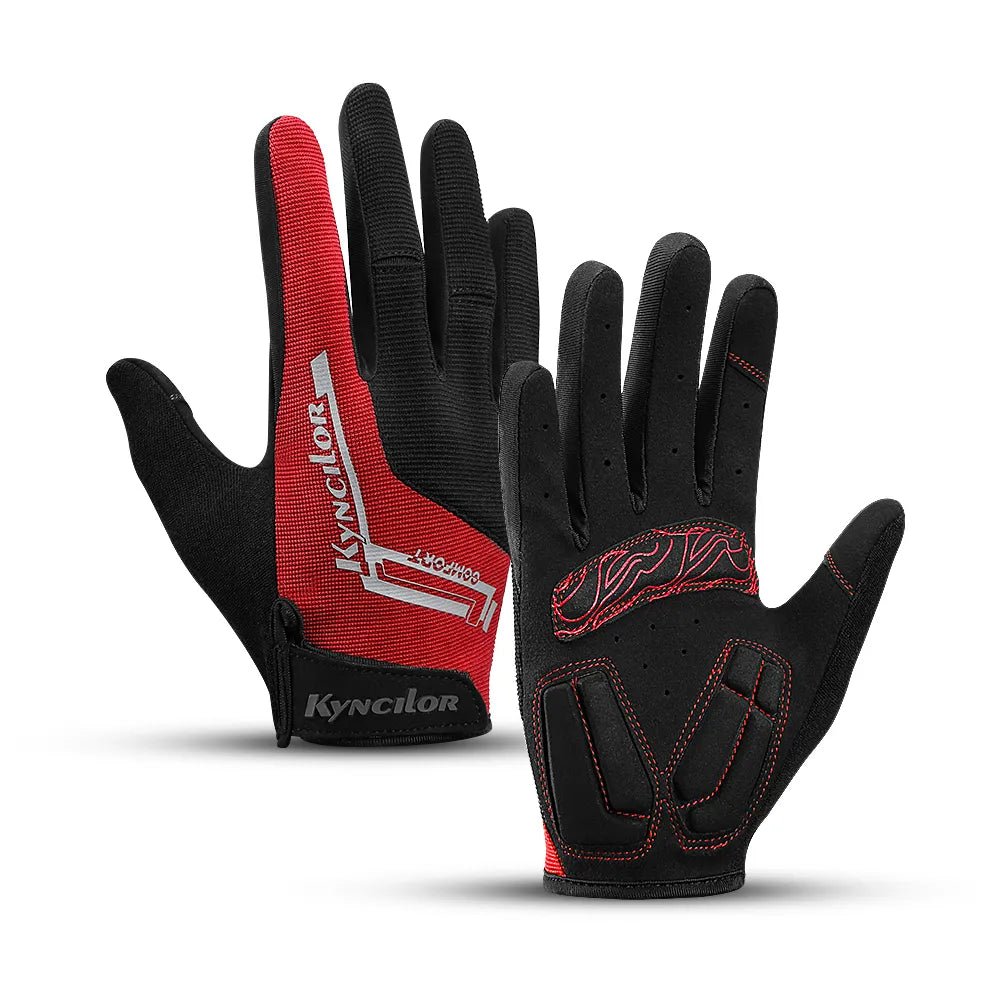 New Outdoor Non-Slip Cycling Bicycle Long Finger Gloves Sports Touch Screen Men And Women Sbr Shock-Absorbing Glove-WAYBIKER