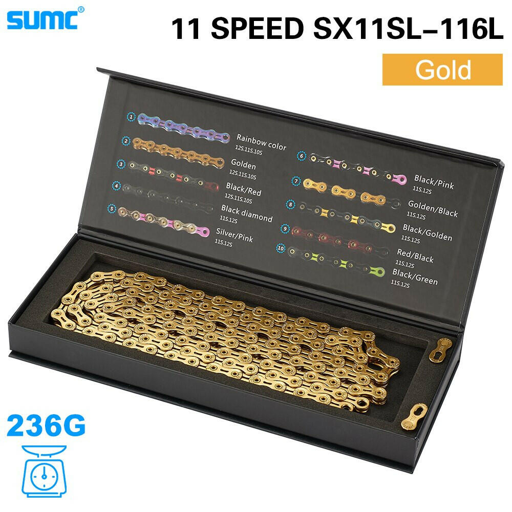 SUMC Bicycle Chain SX11SL 11Speed 116L With MissingLink 11V Mountainbike/Road Bike Diamond Chain Bicycle Part With Original box-WAYBIKER