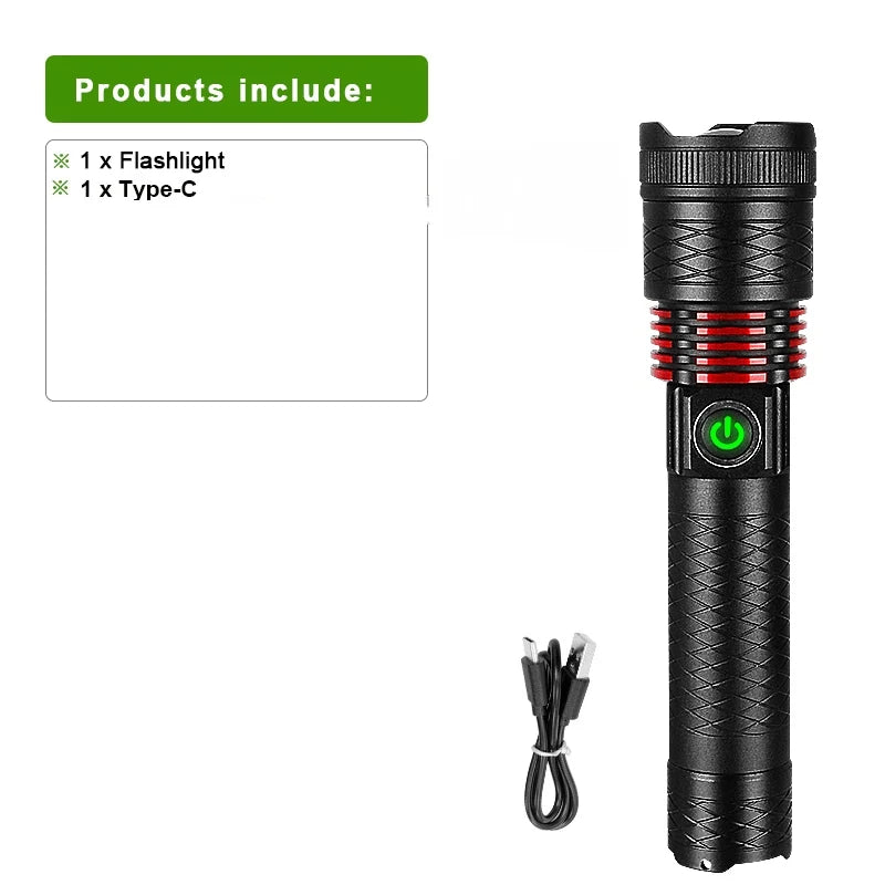 Ultra Powerful Torch Lamp Lighting 2000M Powerful Long Range Flashlight Tactical Lantern XHP360 Rechargeable Flashlight Hunting-WAYBIKER