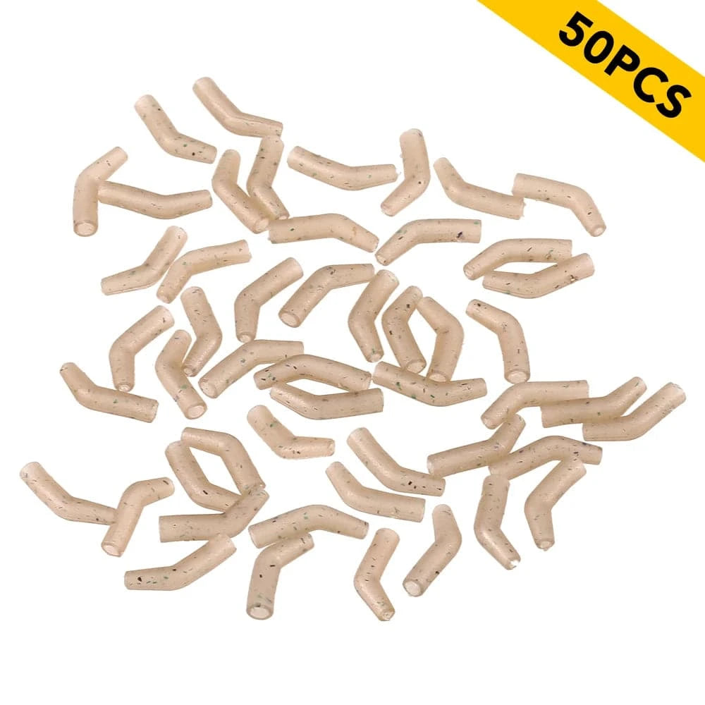 30 / 50 / 100 PCS Fishing Line Aligner Anti-tangle Hook Sleeves Bent Hook Aligner Carp Fishing Hair Rig Accessory-WAYBIKER