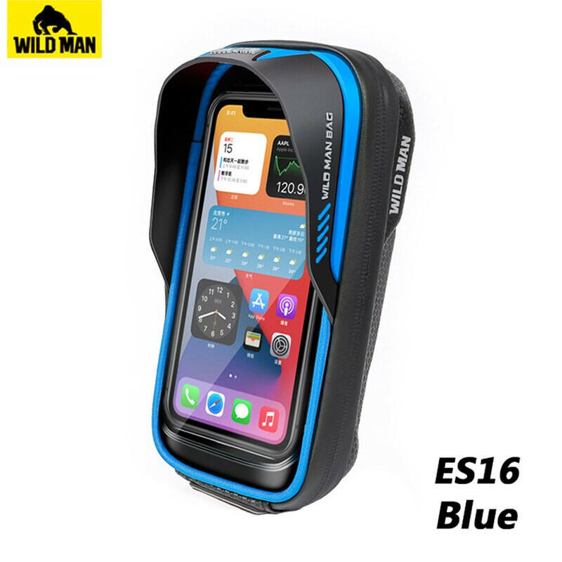 Wild Man Bicycle Stem Bag Touchscreen Folding Bike Front Bag Soft Shell 6.8" Mobile Waterproof Case Phone Bag Acessories-WAYBIKER
