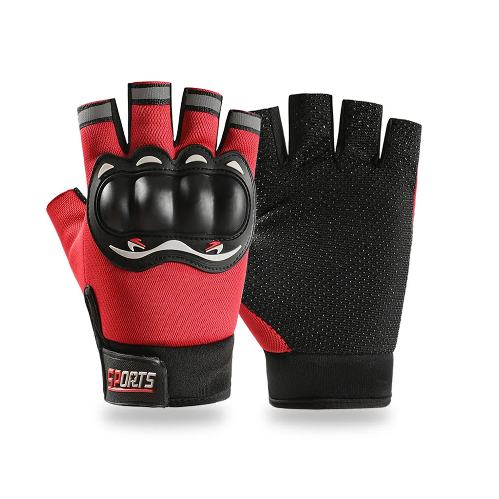 1pair Motorcycle Gloves Riding Protective Gear Motorcycle Sporting Goods Half-finger Riding Equipment Modification Accessories-WAYBIKER
