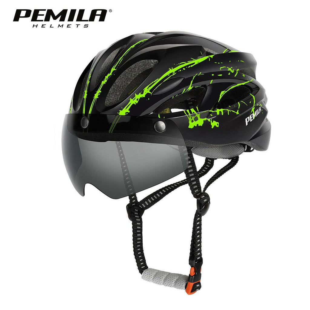 PEMILA Ultralight Cycling Safety Helmet Outdoor Motorcycle Bicycle Helmet Removable Lens Visor Mountain Road MTB Bike Helmet-WAYBIKER