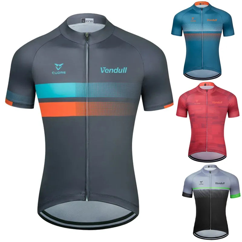 Cycling Clothing 2023 VENDULL Men's Cycling Jersey Tops Summer Racing Short Sleeve MTB Bike Jersey Shirt Ropa Ciclismo Maillot-WAYBIKER