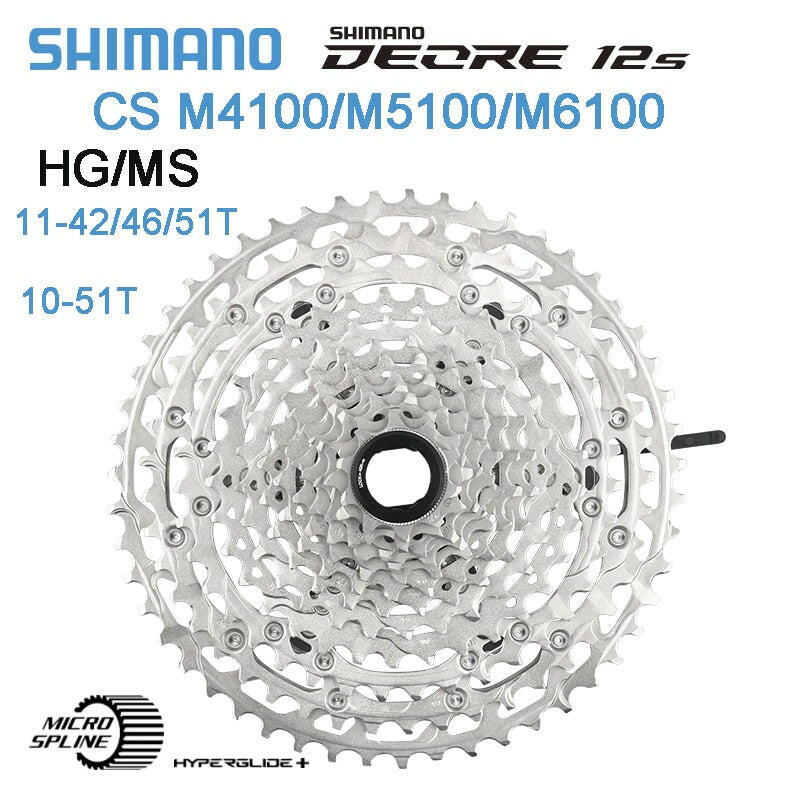 SHIMANO DEORE M4100/M5100/6100 10/11/12v Cassette Sprocket CS-M4100/M5100/6100 10-12 Speed K7 for MTB bike Original Parts-WAYBIKER