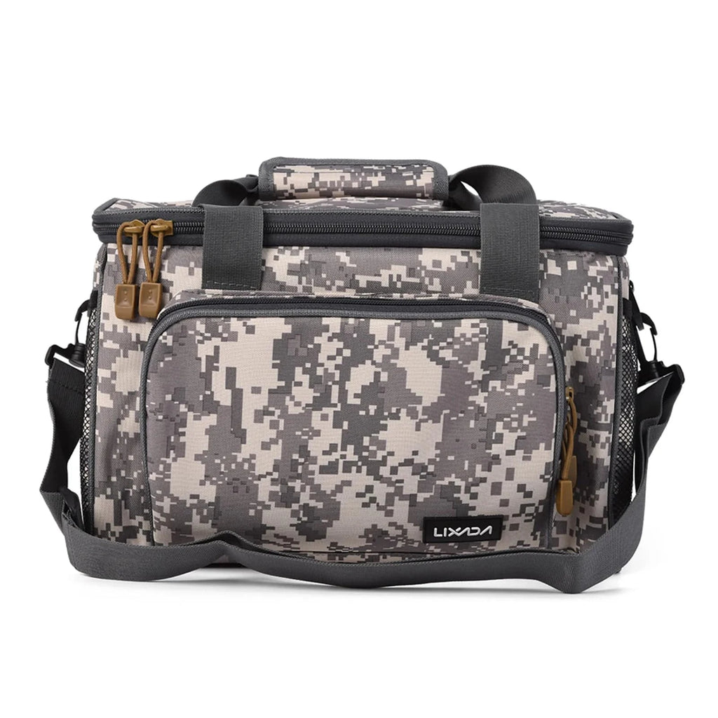 Lixada Portable Multifunctional Canvas Fishing Shoulder Bag Pack Fishing Tackle Bag Fishing Lure Reel Bag Pouch Case-WAYBIKER