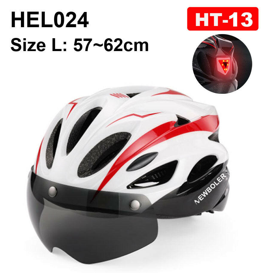 NEWBOLER Cycling Helmet Man Women LED Light Helmet Road Mountain Bike Helmet Lens For Riding Bicycle Sports Skateboard Scooter