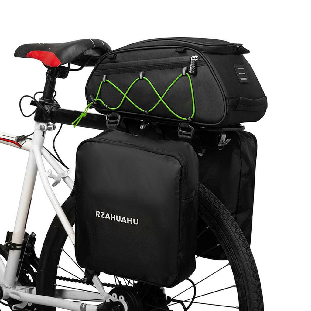 3-in-1 Bike Rack Bag Trunk Bag Waterproof Bicycle Rear Seat Bag with 2 Side Hanging Cooler Bags Cycling Cargo Luggage Bag-WAYBIKER