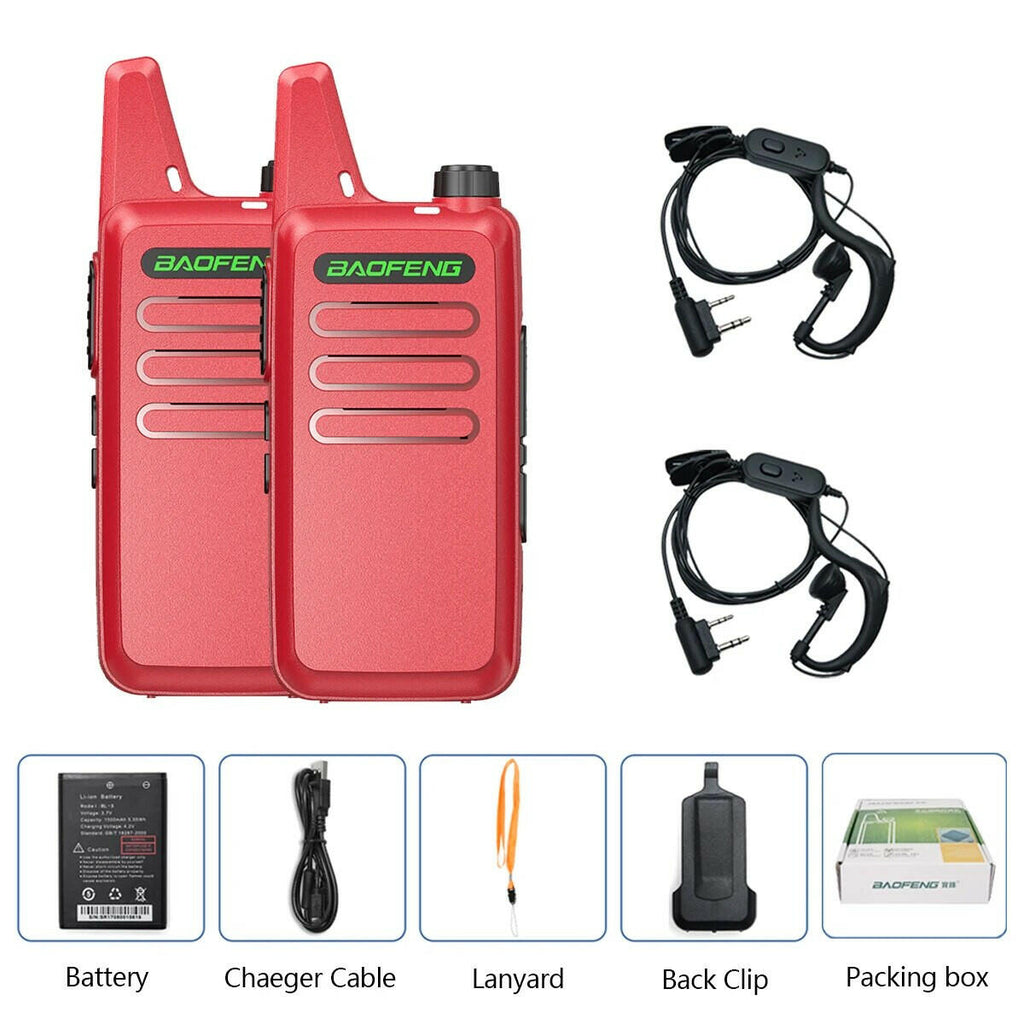 2PCS Baofeng BF-T20 5W Portable Mini Walkie Talkie VOX Charging USB For BF-C9 BF-888S KD-C1 Two Way Radio  Hotel Hunting-WAYBIKER