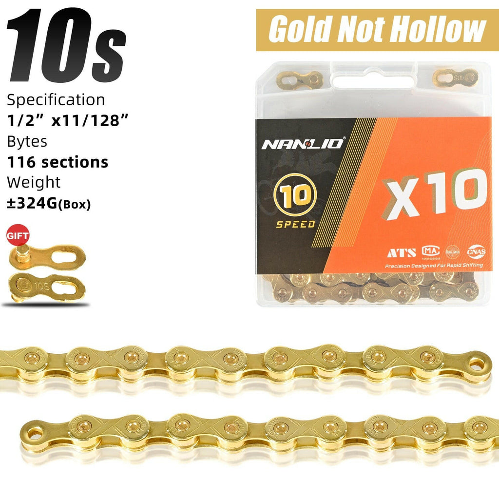 Nanlio Bicycle Chain 116L  X9 X10 X11 X12 9/10/11/12 Speed Road MTB Bike Chain Crankset 8 9 10 11 12s Derailleur hollow 126L box-WAYBIKER