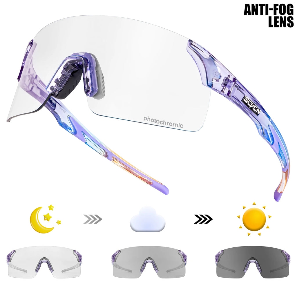 SCVCN Outdoor Anti Fog Photochromic Sunglasses Men Road Anti-fog Cycling Glasses Bicycle Women Bike MTB UV400 Sports Eyewear