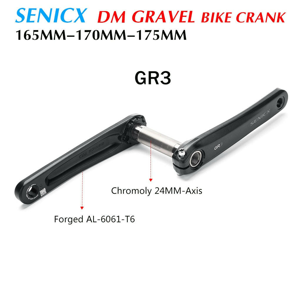 SENICX GR2/GR3 Road Cyclocros GXP Aluminum Crank  165/170/175mm  for Road Folding Bike-WAYBIKER