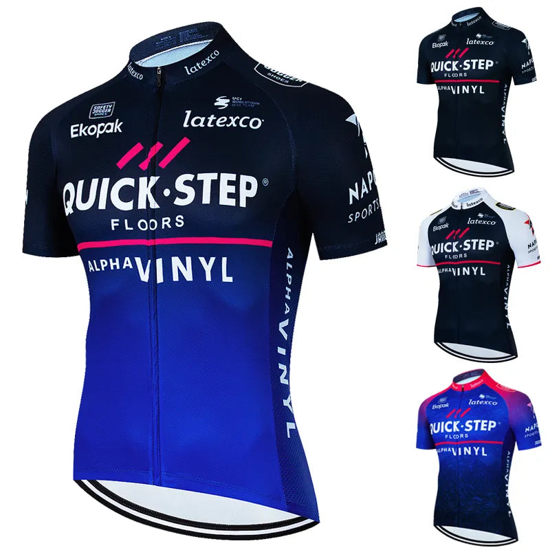 QUICK STEP Bike Cycling Jersey 2023 Summer Racing Sport MTB Bicycle Shirt Ropa Ciclismo Man Outdoor Bike Short Sleeve Clothing-WAYBIKER