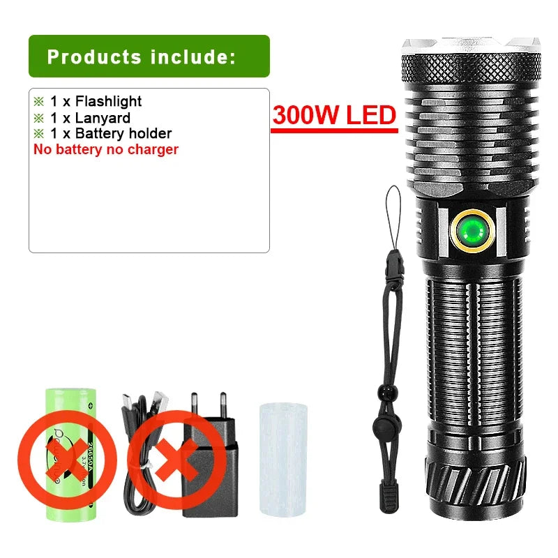 New Ultra Powerful Flashlight 800W LED Rechargeable High Power LED Flashlights 3500M Long Range Torch Outdoor Tactical Lantern-WAYBIKER