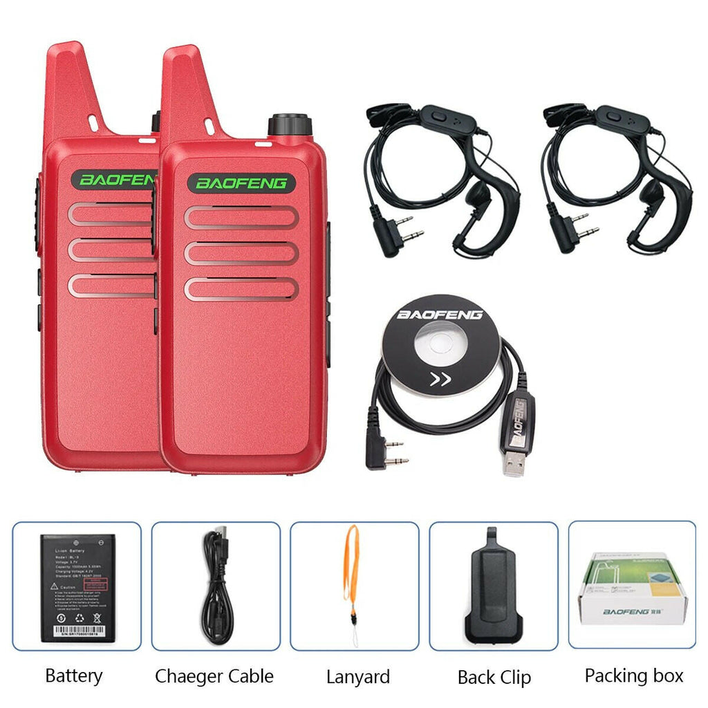 2PCS Baofeng BF-T20 5W Portable Mini Walkie Talkie VOX Charging USB For BF-C9 BF-888S KD-C1 Two Way Radio  Hotel Hunting-WAYBIKER