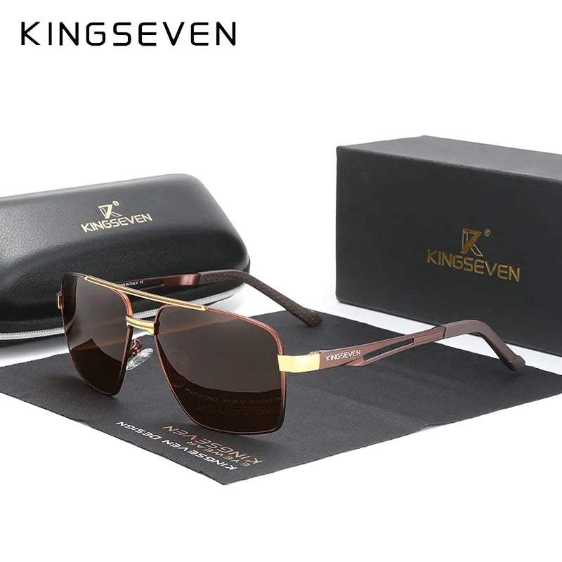 KINGSEVEN Brand Men's Aluminum Sunglasses Polarized Men Mirror Male Sun Glasses Sports Eyewear-WAYBIKER