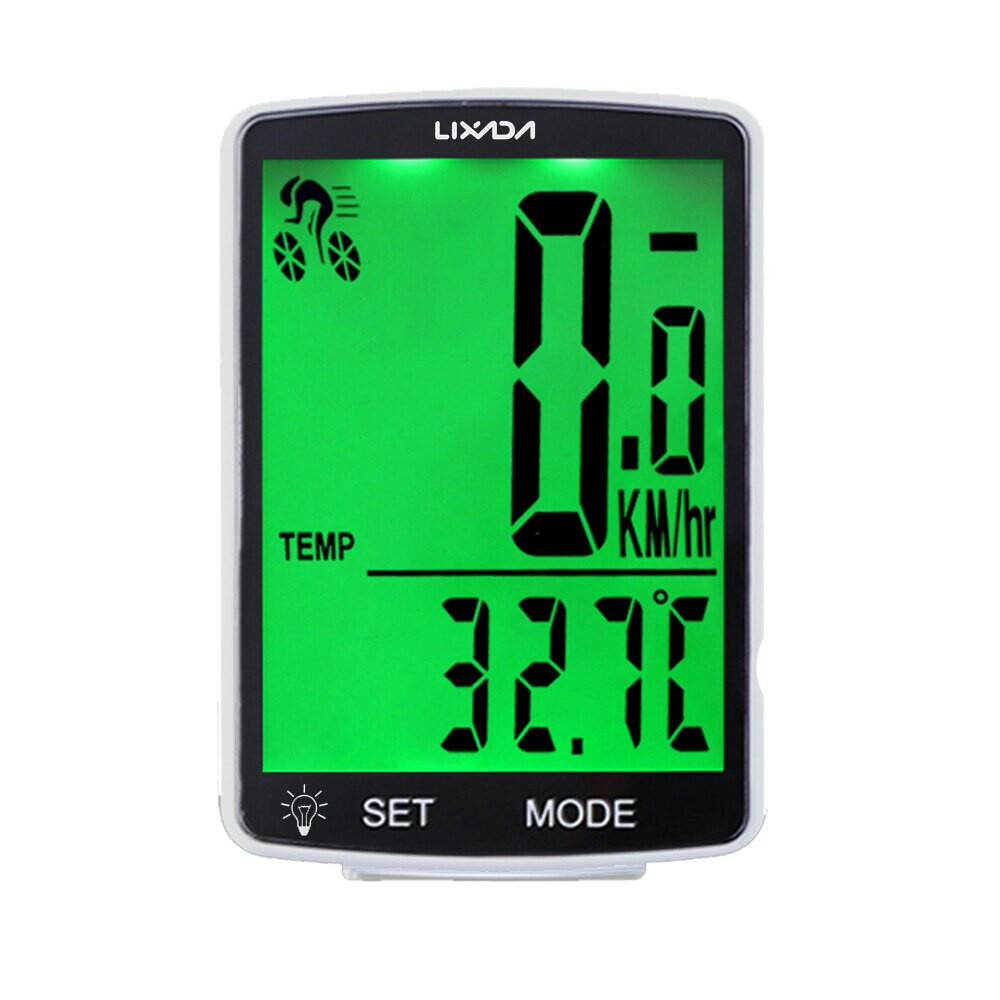 LIXADA Wireless Bike Computer LCD Screen Bicycle Computer Mountain Bike Speedometer Odometer IPX6 Waterproof Cycling Stopwatch-WAYBIKER
