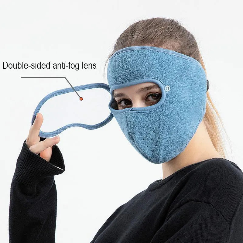 Dust-proof Cycling Bike Full Face Mask Windproof Winter Warmer Scarf Bicycle Snowboard Ski Masks with Anti-UV glasses Men Women-WAYBIKER