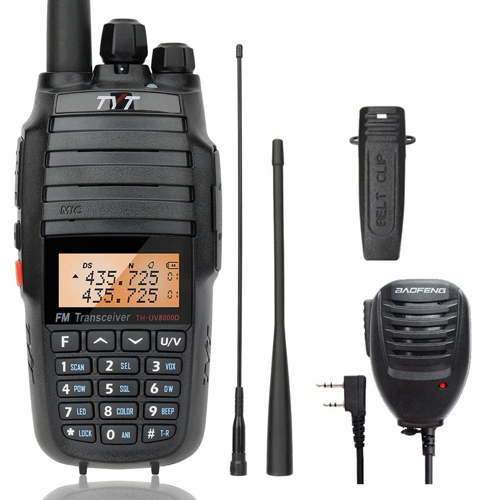 TYT TH-UV8000D 10W Walkie Talkie Dual Band Long Range Standby Cross Band Repeater High Power Ham Two Way Radio 3600 mAh Battery-WAYBIKER