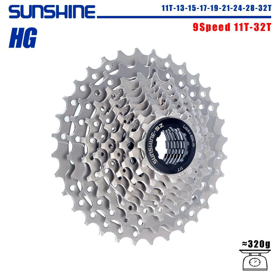 SUNSHINE Bicycle Cassette 8/9/10/11/12Speed Freewheel 32/36T/40T/42T/46T/50T/52T Sprocket HG Structure Flywheel For SHIMANO/SRAM-WAYBIKER