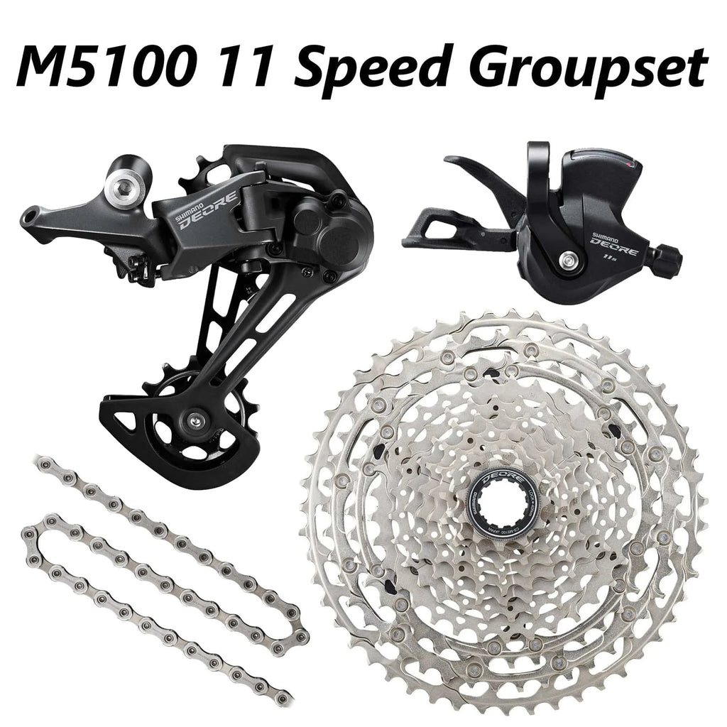 SHIMANO Original DEORE M5100 11 Speed groupset 11-51t 4 kit SL/RD/CS-M5100 HG601 Chain MTB 11S GROUPSET-WAYBIKER