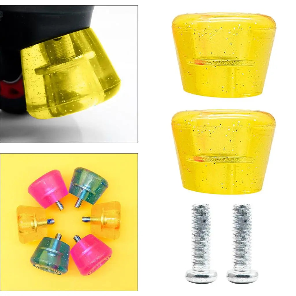Pack of 2 Roller Skates Brake Inline Skates Roller Brake Blocks Anti-Slip Safety Toe Stoppers Skating Practice-WAYBIKER
