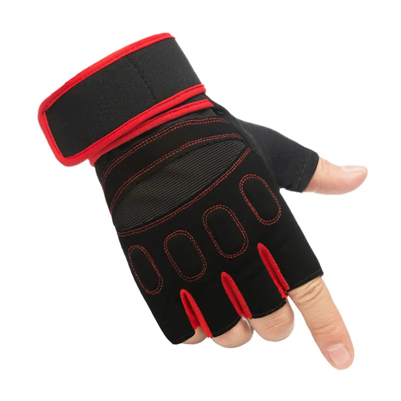 Cycling Gloves Men Fitness Weight Lifting Gloves Body Building Training Sports Exercise Gym Sport Workout Glove for Male-WAYBIKER
