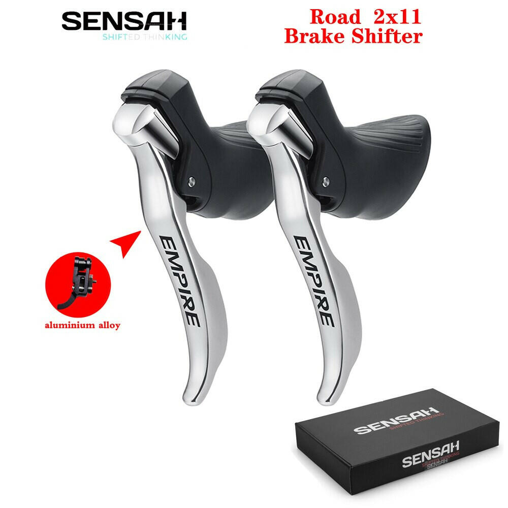 SENSAH silvery Road Bike Shifters  2×8/2×9/2X10/2X11Speed Lever Brake Bicycle Derailleur Compatible for  6800 Claris Sora R8000-WAYBIKER
