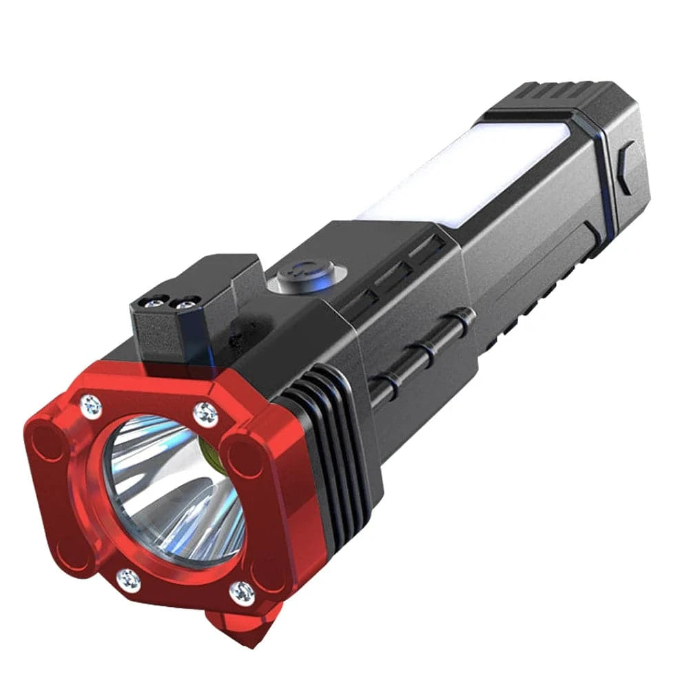 Portable LED Flashlight Multifunctional Work Light Power Bank Emergencies Safety Hammer Waterproof for Car Adventure Inspection-WAYBIKER