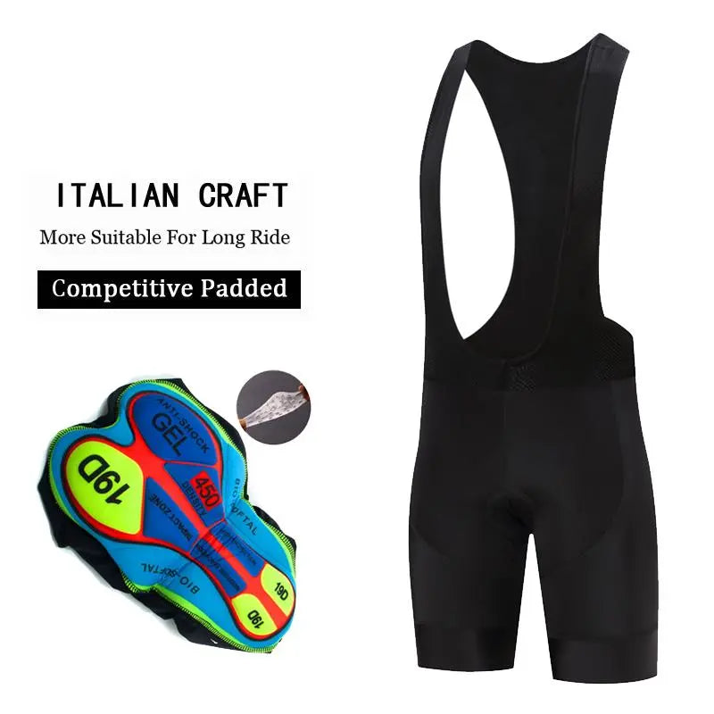 Whole Black Bicycle Bib Shorts Summer Men Outdoor Wear Bike Cycling 19D Coolmax Gel Padded Riding Bib Shorts Cycling Bib Shorts-WAYBIKER