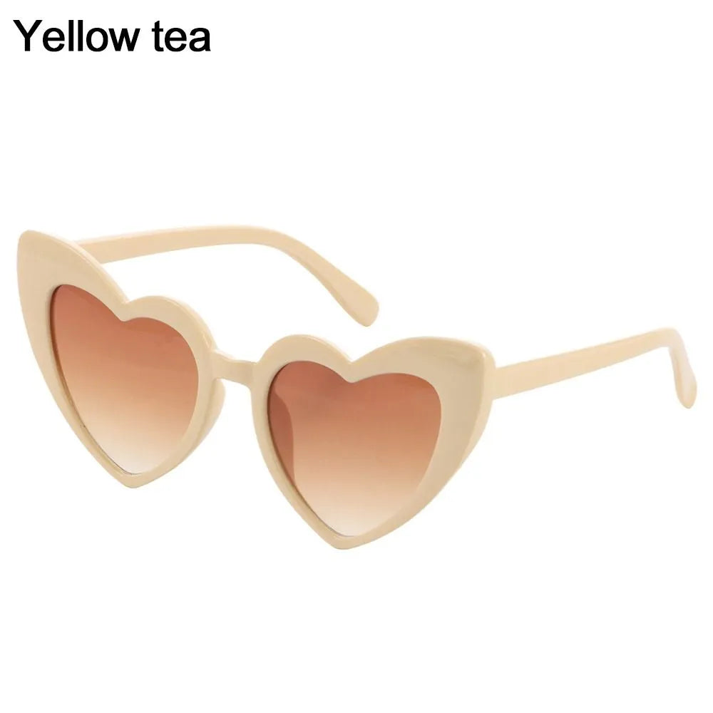 Love Heart Shaped Sunglasses Women Big Frame Fashion Cute Sexy Retro Cat Eye Vintage Sun Glasses UV400 Protection Unisex Eyewear-WAYBIKER