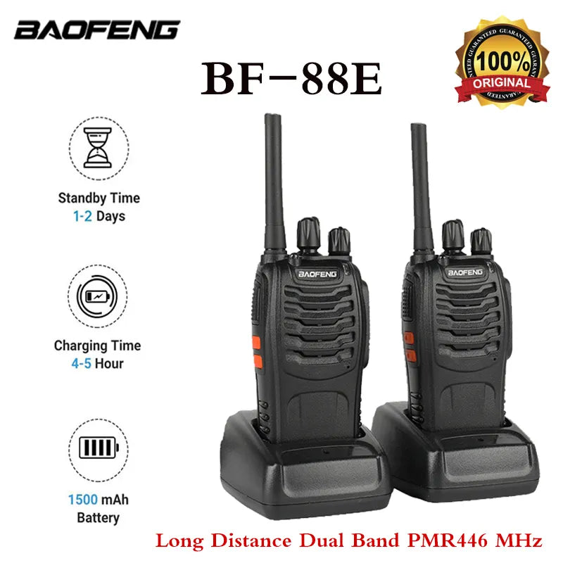 Baofeng BF-88E PMR Handheld Intercom Communicator Long-Distance Conversation 16 Channel Walkie Talkie 446MHz Home Hotel Radio-WAYBIKER