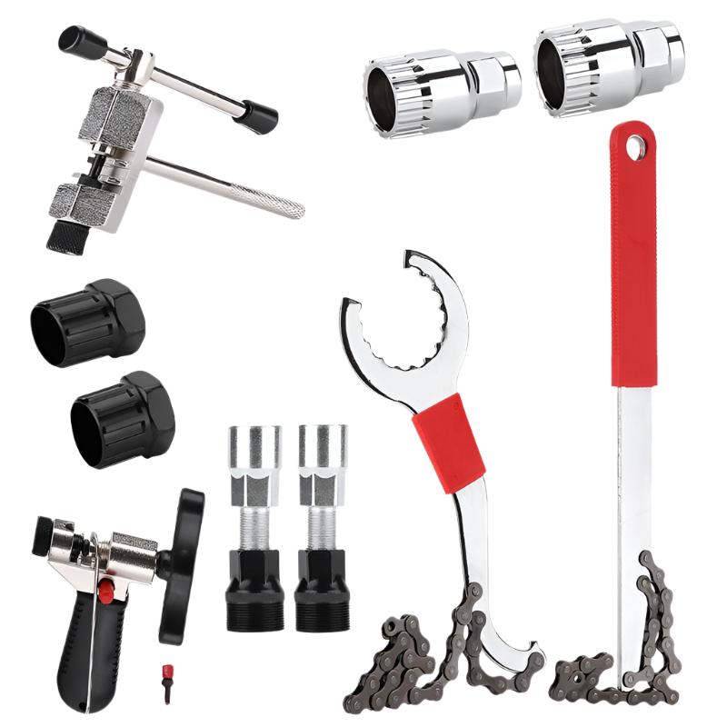 Bicycle Repair Tool Kits Bike Flywheel Removal Chain Breaker Cutter Crank Puller Bike Wrench Cassette Bracket Extractor Sets-WAYBIKER