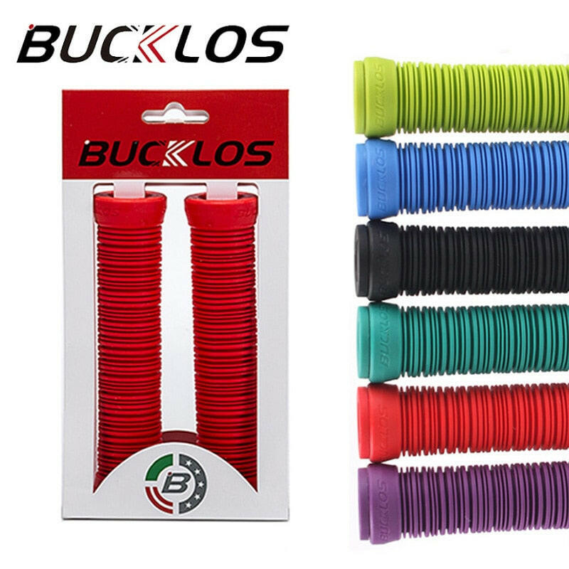 BUCKLOS Bicycle Grips MTB Grips Anti-skid Shock Absorber Silicone Bike Handlebar Grip with Bar End Plug Bicycle Accessories-WAYBIKER