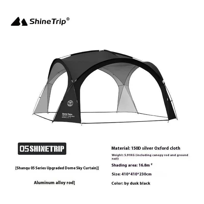 ShineTrip Outdoor Round Dome Canopy Tent Multiplayer Waterproof Sunproof Camping Oversized Enclosure Fabric Mesh Dome Set-WAYBIKER