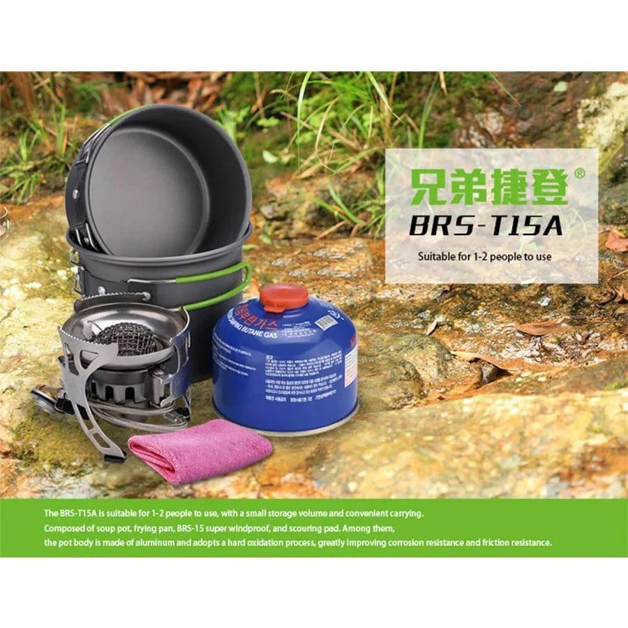 BRS-T15A Outdoor Windproof Gas Carrying Stove Picnic Stove Cooking Set Camping Stove Gas Picnic Equipment-WAYBIKER