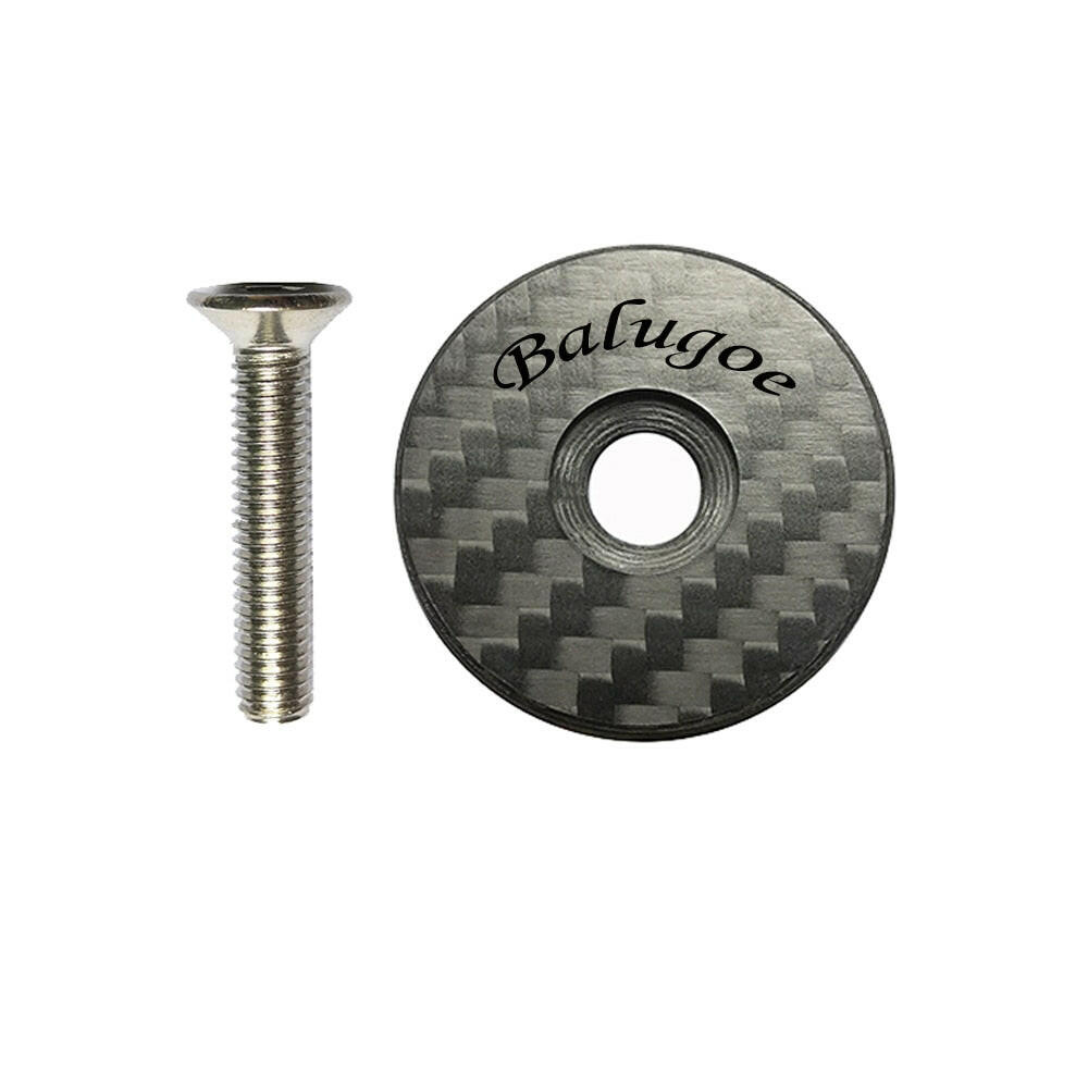 BALUGOE Bicycle Headset carbon top Cap Carbon Fiber Bike Stem 28.6mm 1 1/8" Steerer Fork Tube Headset Cap Cover-WAYBIKER