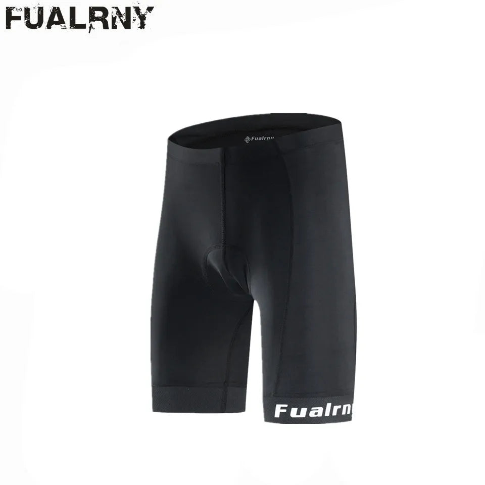 FUALRNY Team Men Cycling Bib Shorts Black Pad Mountain Bike Shorts High End Outdoor Breathable Bike Cycling Shorts Bicycle wear-WAYBIKER