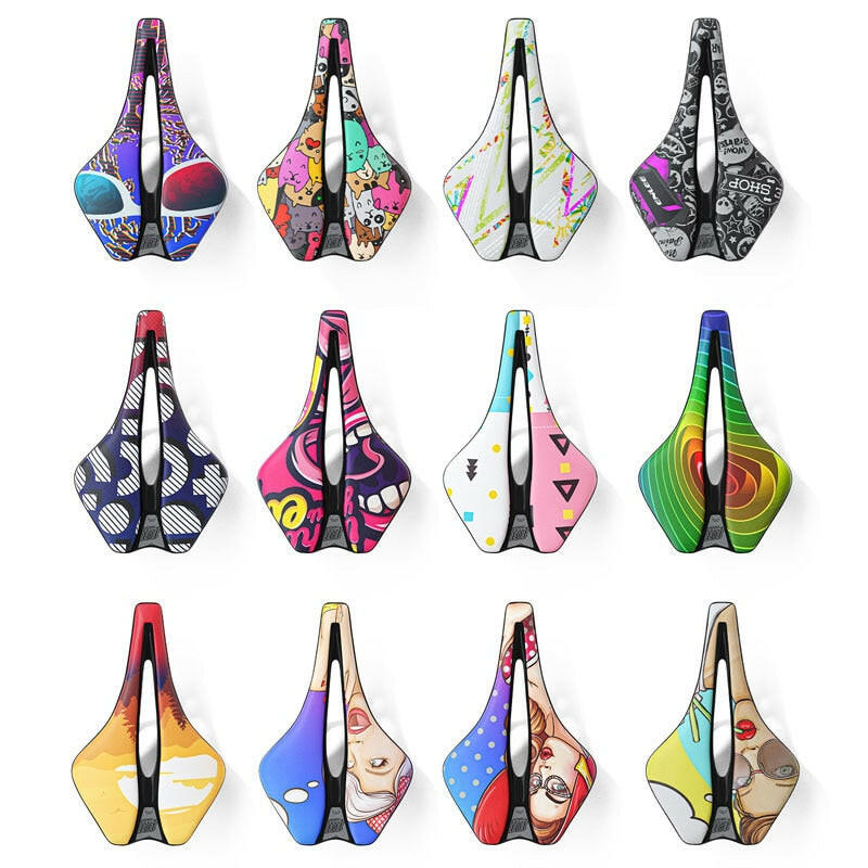 ENLEE Bicycle Seat Saddle MTB Road Bike Saddle Mountain Bike Racing Saddle PU Breathable Soft Seat Ergonomic Cushion-WAYBIKER