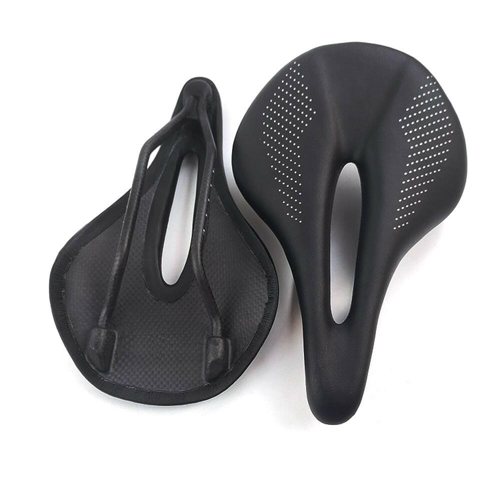 Ultralight 3K Leather Carbon Fiber Bicycle Saddle Road/ Mountain Bike Bicycle Saddle Bicycle Seat Cushion 240*143/155MM-WAYBIKER