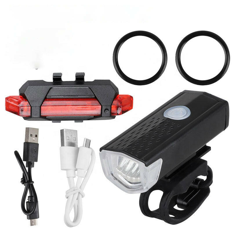 Bicycle USB Charging Light Set Outdoor Cycling Headlight Taillight Set Riding Satety Light Bike Accessories-WAYBIKER