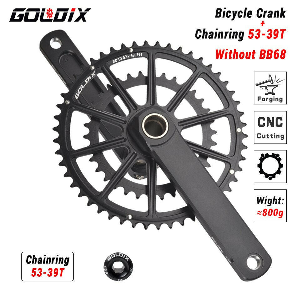 GOLDIX CNC ROAD Crankset for Bicycle Crankset Bottom Bracket ROAD Crank 165/170/175mm Chainring Crown 50-34T 53-39T for Sram AXS-WAYBIKER