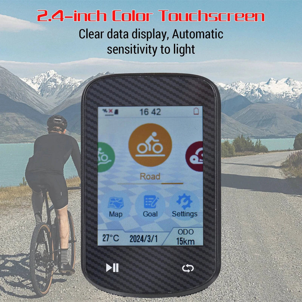 GPS Bike Computer Wireless Waterproof GLONASS ANT+ Sensor and BT Compatible Offline Maps Gyroscope Touchscreen Bicycle Computer-WAYBIKER