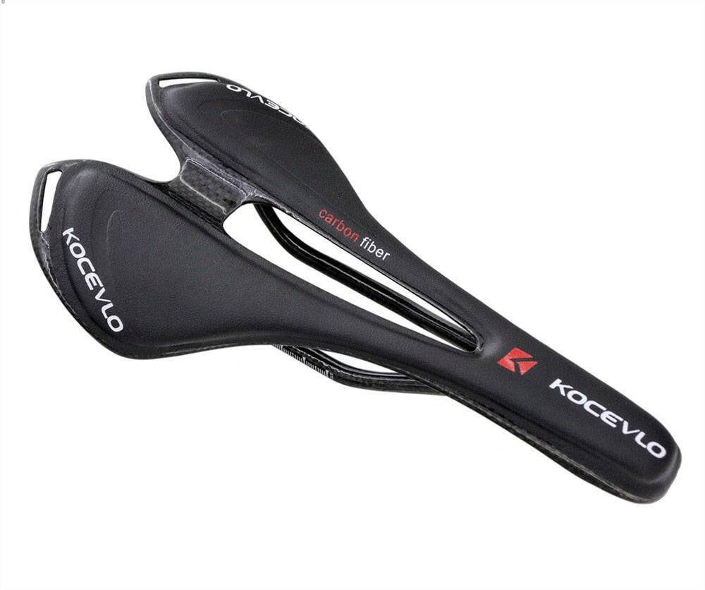 KOCEVLO Full Carbonfiber+Leather Fiber Road Mountain Bike Saddle Seat Cushion Carbon Bicycle Discoloration Cycling Parts-WAYBIKER