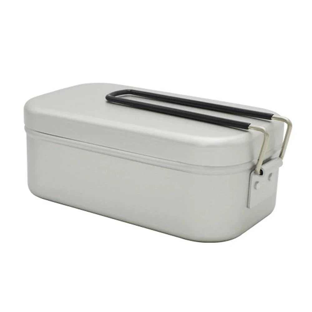 Camping Bento Box Tin Aluminum Alloy Camping Lunch Box with Steaming Rack for Outdoor Camping Hiking Backpacking Traveling-WAYBIKER