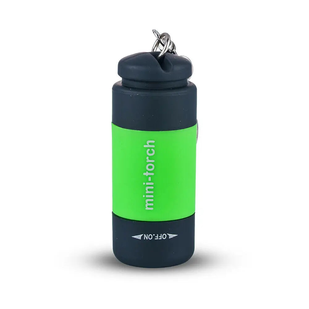 Mini Torch LED Rechargeable Flashlight Portable Keychain Rotary Switch Waterproof Outdoor Camping Emergency Flashlight-WAYBIKER